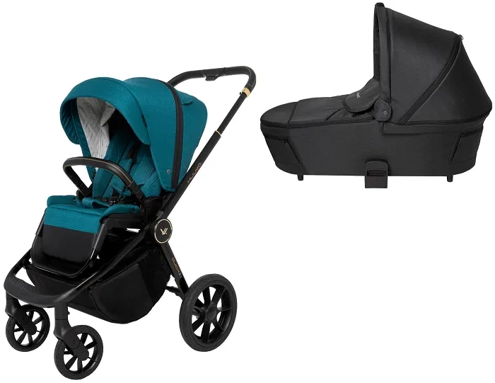 MUUVO Quick SE 2 - wózek wielofunkcyjny, zestaw 2w1 z gondolą Quick 3.0 | Paradise Gold + Jet Black (+ ADAPTERY)