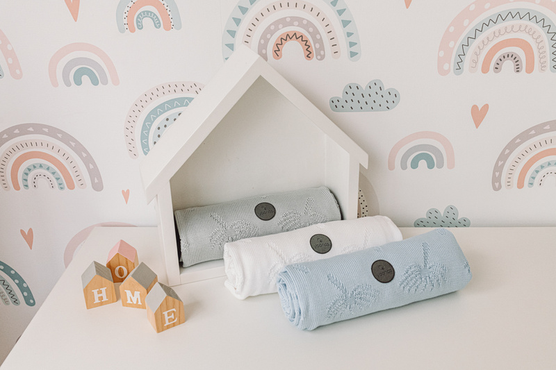 YOONCO Dmuchawce - kocyk bambusowy 80x100 cm | Biały