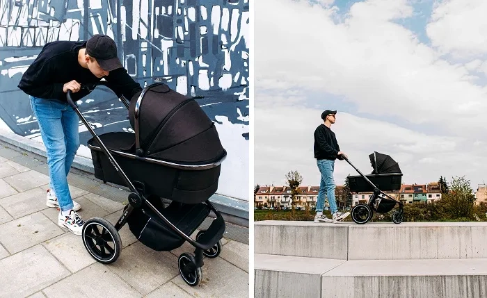 MUUVO Quick 3.0 Black Chrome - gondola XL do wózka | Steel Grey