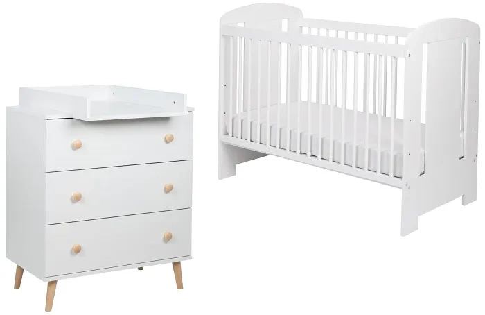 YOONCO - łóżeczko Soni + komoda + przewijak miękki | Króliczek