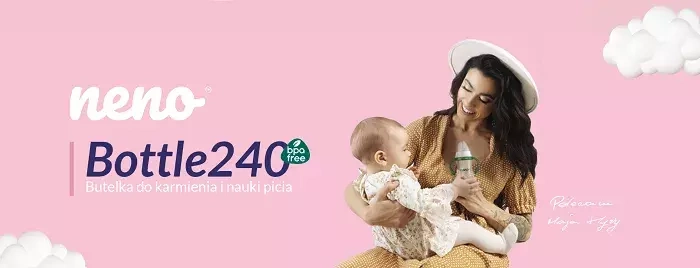 NENO Bottle 240 - butelka do karmienia i nauki picia ze smoczkiem | 240 ml