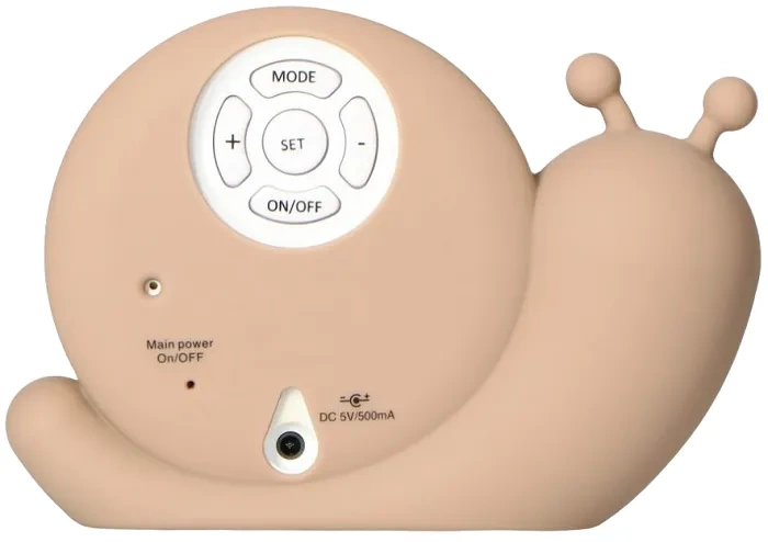 ALECTO Simon - trener snu 2w1: lampka nocna i budzik | beżowy ślimak