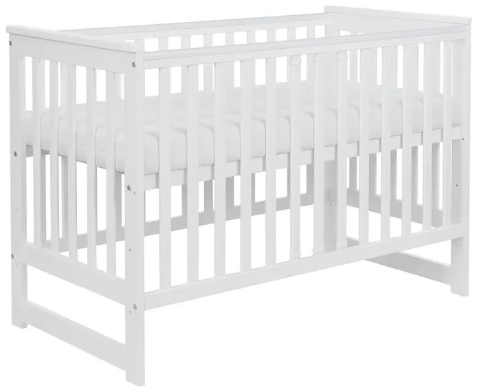 YOONCO - łóżeczko Iwi + komoda + przewijak miękki Meadow | Białe