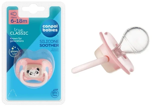 CANPOL BABIES Exotic Animals - smoczek uspokajający silikon 6-18 m okrągły | Panda