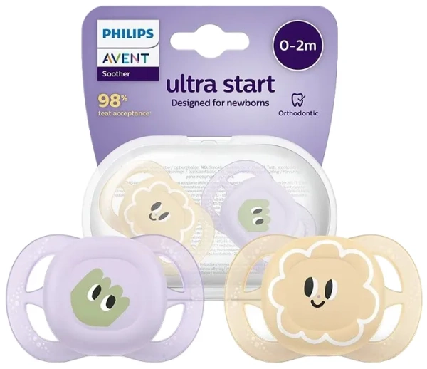 PHILIPS AVENT Ultra Start - smoczek ortodontyczny 2 szt. | 0-2 m
