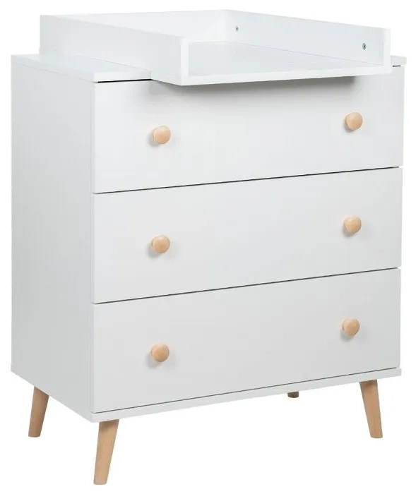 YOONCO - łóżeczko Iwi + komoda + przewijak miękki Owieczka | Białe