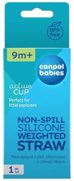 CANPOL BABIES - niekapiąca rurka silikonowa z odważnikiem | 1 szt.