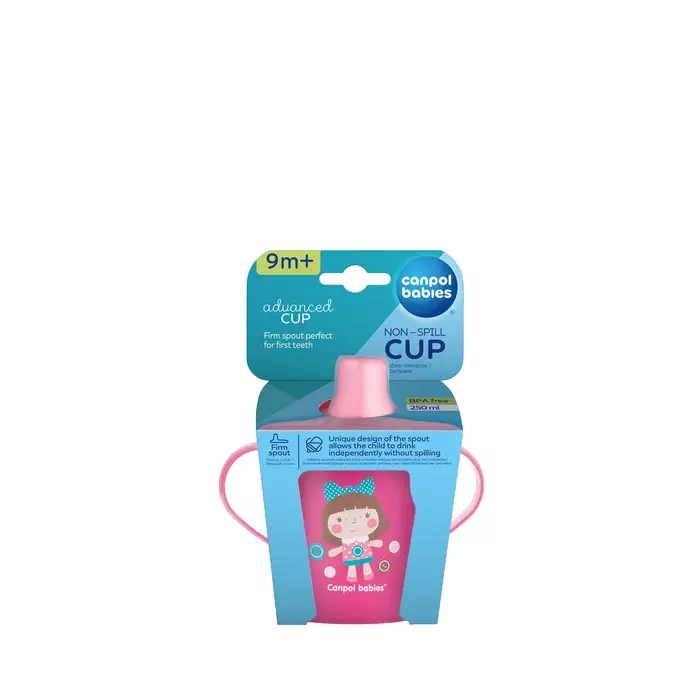 CANPOL BABIES - kubek niekapek twardy 250 ml | TOYS różowy