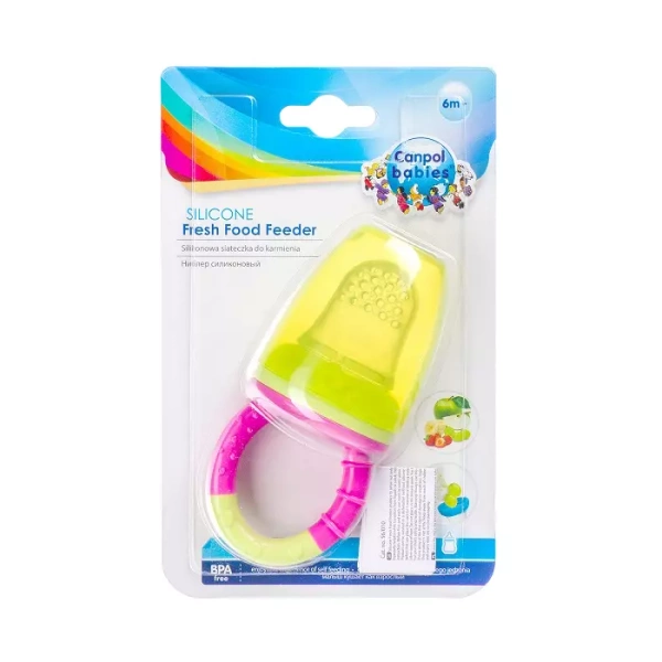 CANPOL BABIES - silikonowa siateczka do podawania pokarmów 1szt. | żółta