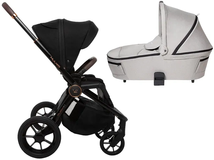 MUUVO Quick SE 2 - wózek wielofunkcyjny, zestaw 2w1 z gondolą Quick 3.0 | Sunset Black + Steel Grey (+ ADAPTERY)