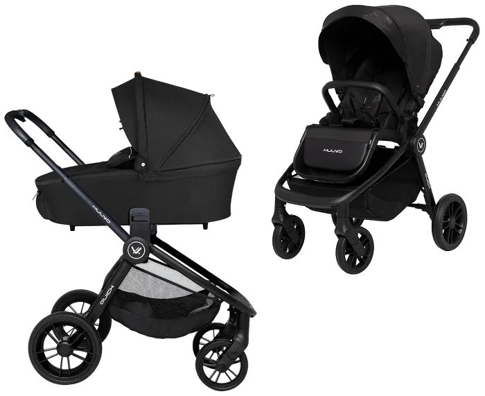 MUUVO Quick - wózek wielofunkcyjny, zestaw 2w1 z gondolą standard | Raven + Onyx Black (+ ADAPTERY)