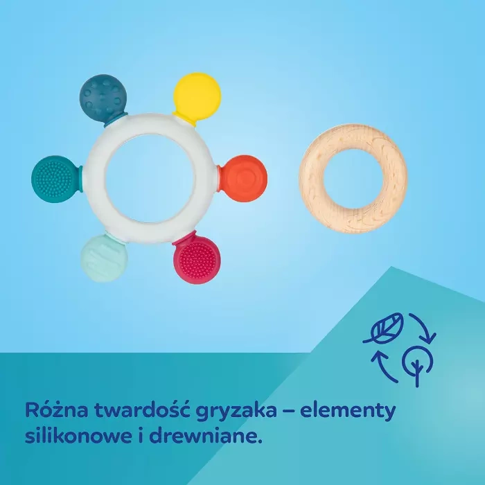 CANPOL BABIES - gryzak drewniano- silikonowy dla niemowląt | KRAB
