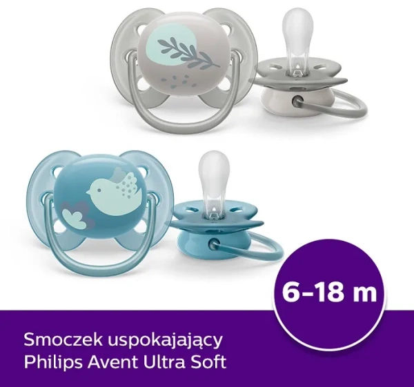 PHILIPS AVENT Ultra Soft - smoczek ortodontyczny 2 szt. | 6-18 m