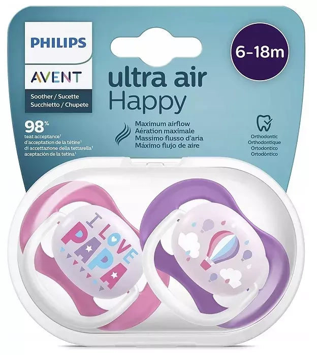 PHILIPS AVENT Ultra Air - smoczek ortodontyczny 2 szt. | 6-18 m