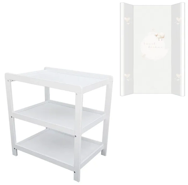 YOONCO - półkoprzewijak biały + przewijak profilowany miękki | Owieczka Sweet Dreams