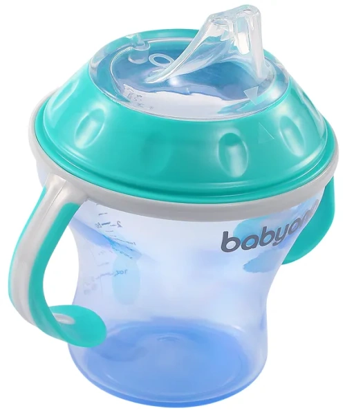 BABYONO - kubek niekapek z miękkim ustnikiem | Niebieski
