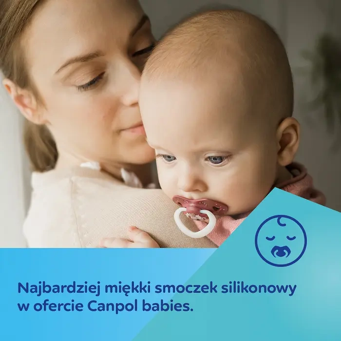 CANPOL BABIES - smoczek silikonowy 6-18m symetryczny świecący w ciemności | SLEEPY KOALA Girl 2szt.