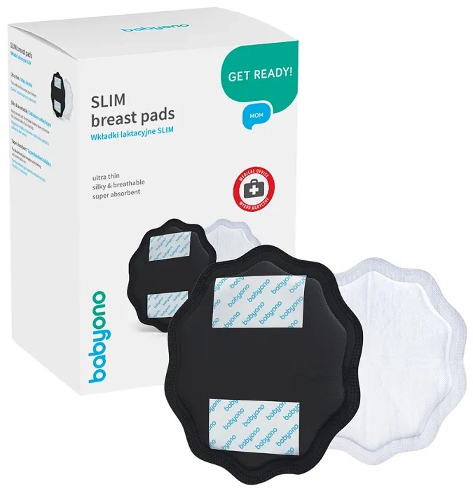 BABYONO Natural Nursing - wkładki laktacyjne 24 szt. | Czarne