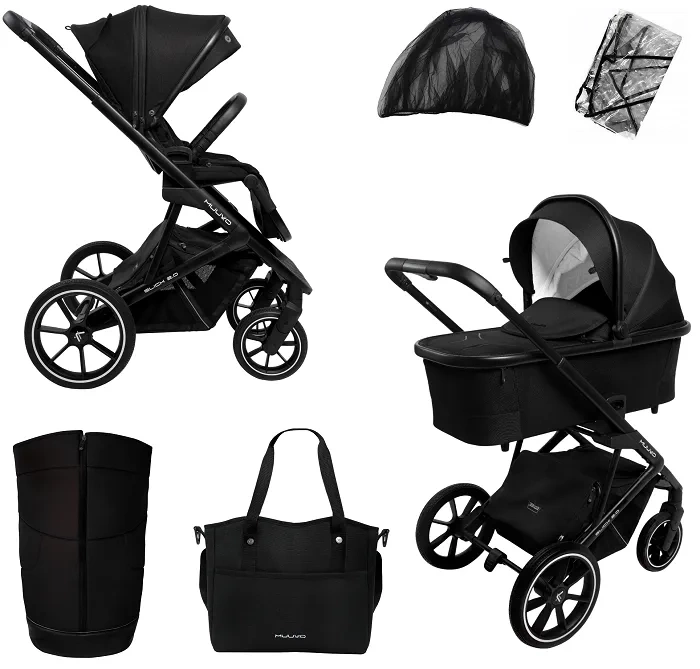 MUUVO Slick 2.0 - wózek wielofunkcyjny, zestaw 2w1 | Classic Black