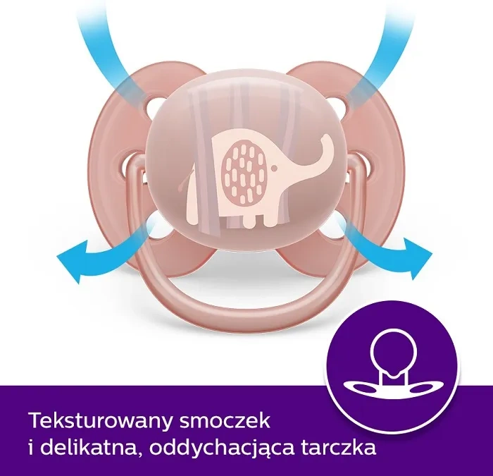 PHILIPS AVENT Ultra Soft - smoczek ortodontyczny 2 szt. | 0-6 m