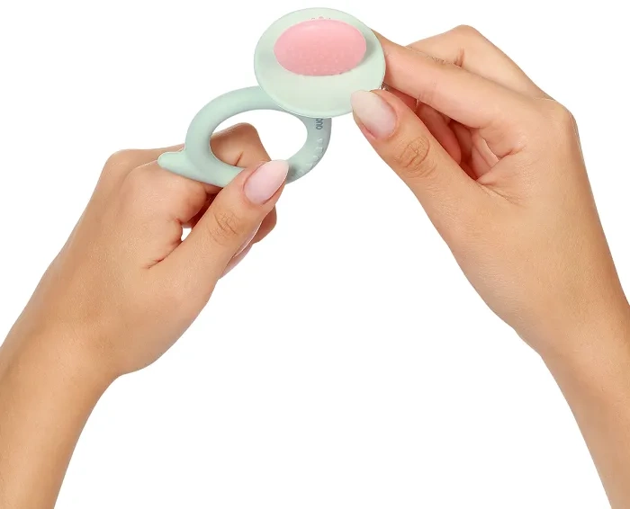 BABYONO - gryzak silikonowy Snail | Różowy