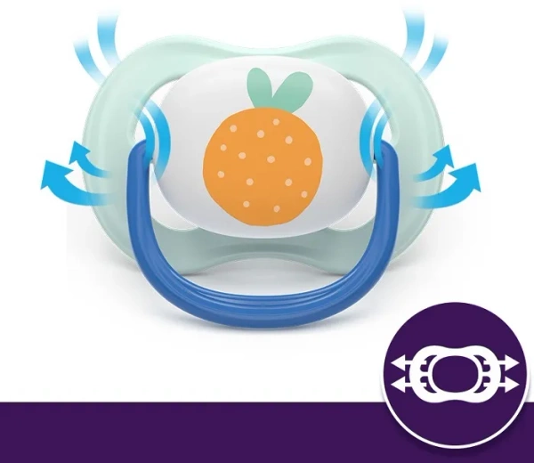 PHILIPS AVENT Ultra Air Happy - smoczek ortodontyczny 2 szt. | 0-6 m