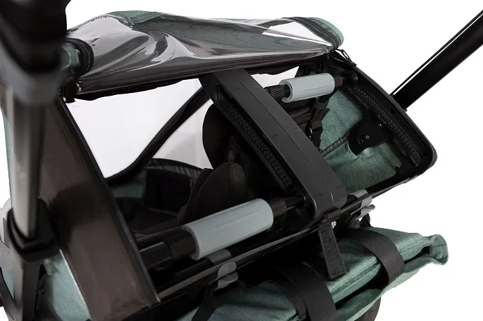 HAMAX Cocoon - dwuosobowa przyczepka rowerowa z zestawem do biegania | Grey/Black