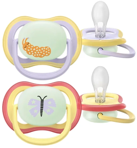 PHILIPS AVENT Ultra Air Nighttime - smoczek ortodontyczny 2 szt. | 0-6 m