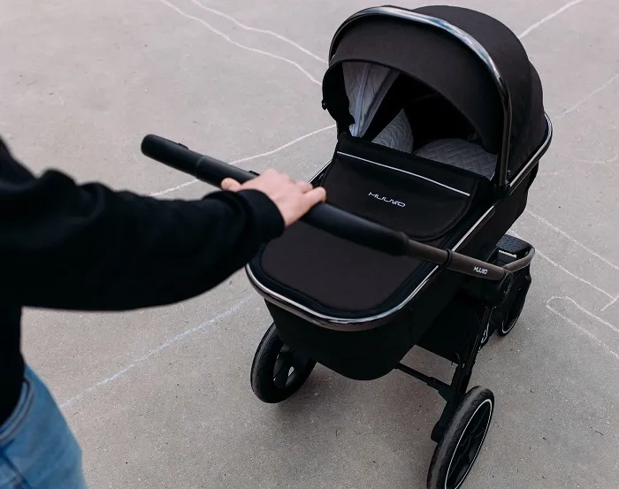 MUUVO Quick 3.0 Black Chrome - gondola XL do wózka | Steel Grey