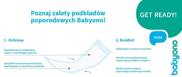 BABYONO - podkłady poporodowe Comfort | 10 szt.