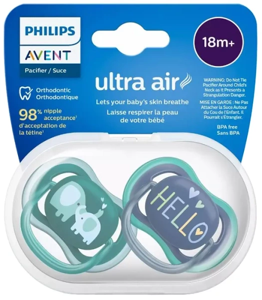 PHILIPS AVENT Ultra Air - smoczek ortodontyczny 2 szt. | 18 m+