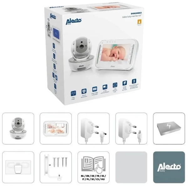 ALECTO DVM200MGS - niania elektroniczna z ruchomą kamerą i wyświetlaczem