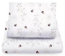 YOONCO - dwustronna pościel bawełniana do łóżeczka 135x100 cm | Forest