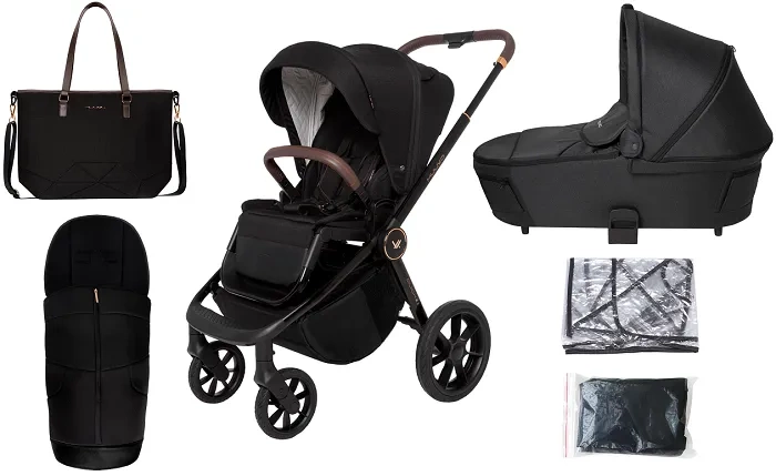 MUUVO Quick SE 2 - wózek wielofunkcyjny, zestaw 2w1 z gondolą Quick 3.0 | Sunset Black + Jet Black (+ ADAPTERY)