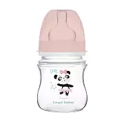 CANPOL BABIES - butelka szeroka antykolkowa 120ml EasyStart | EXOTIC ANIMALS różowa
