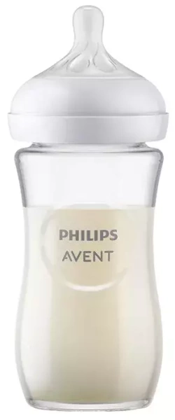 PHILIPS AVENT Natural Response - szklana butelka antykolkowa 240 ml | 1 m+
