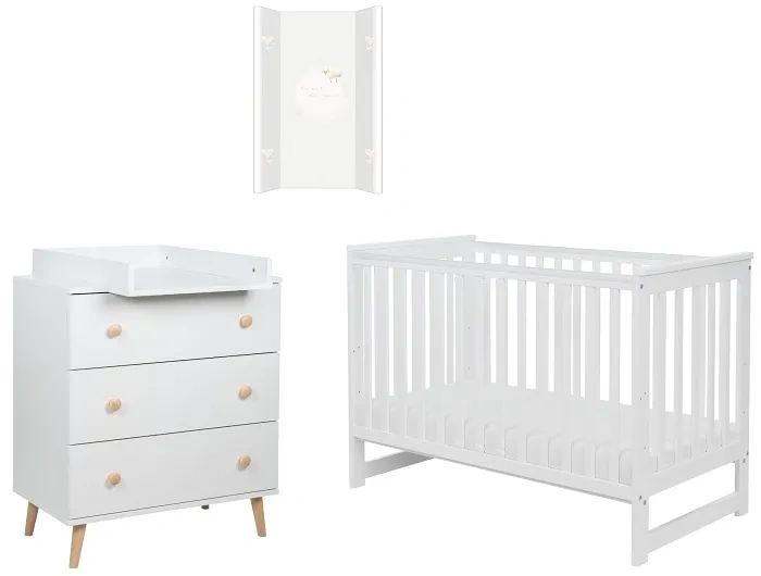 yoonco iwi łóżeczko dziecięce niemowlęce + komoda