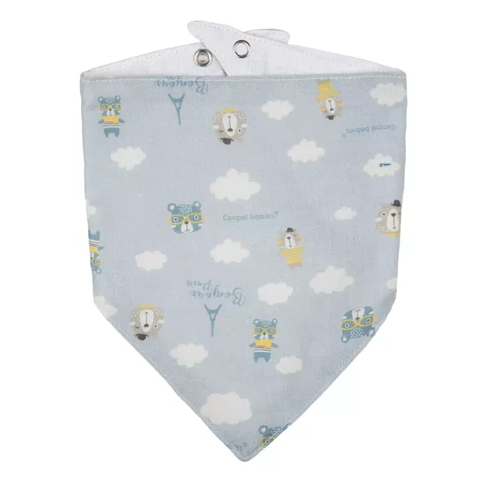 CANPOL BABIES - pierwszy śliniak muślinowy 2 szt. BONJOUR PARIS | niebieski