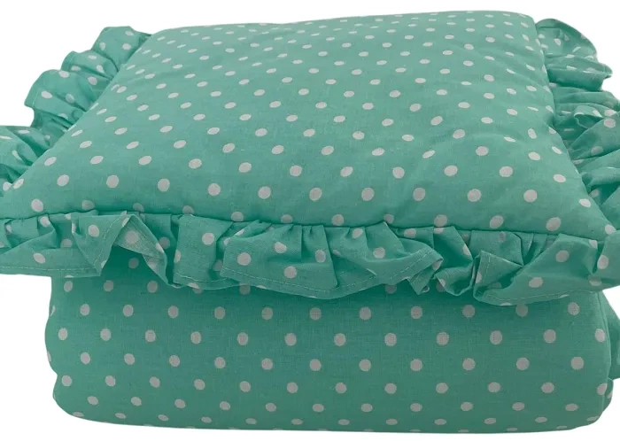 KMK - bawełniany komplet: kołderka 60x70 cm + poduszka 30x30 cm | Zielony