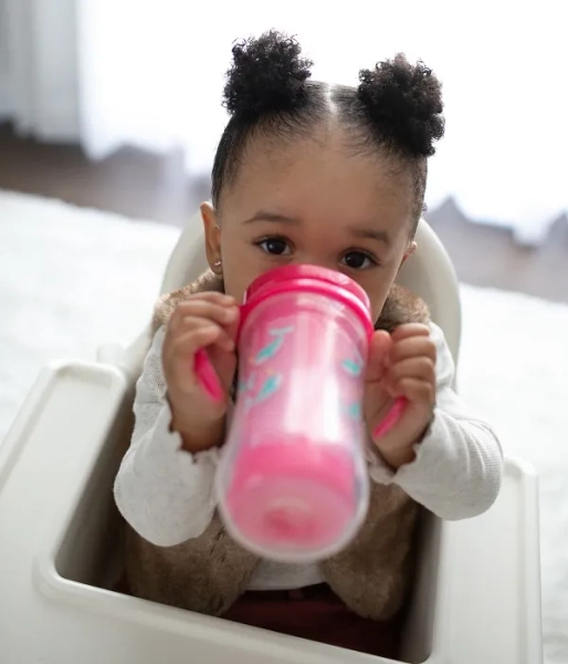 DR BROWN'S - kubek termiczny niekapek ze słomką 300 ml, 12 m+ | Różowy