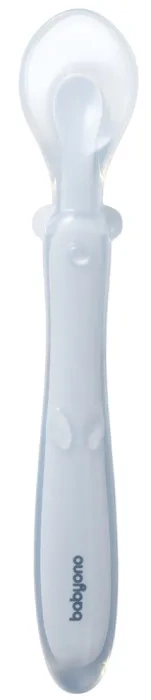 BABYONO - elastyczna silikonowa łyżeczka 6 m+ | Niebieska
