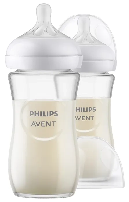 PHILIPS AVENT Natural Response - 2 szklane butelki antykolkowe 240 ml | 1 m+