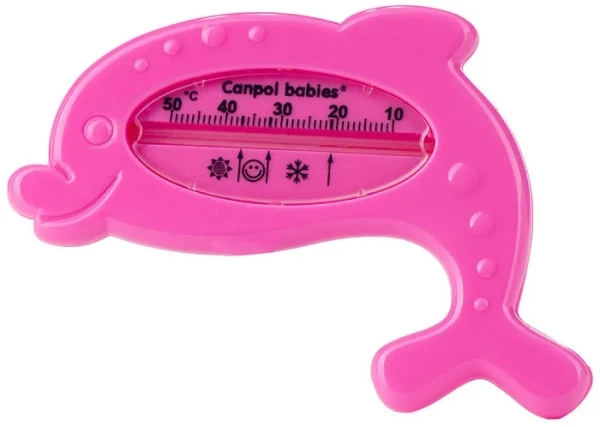 CANPOL BABIES - termometr do kąpieli dla niemowląt DELFIN | Różowy