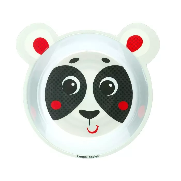 CANPOL BABIES - miska antypoślizgowa z melaminy 490ml HELLO LITTLE | beżowa