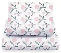 YOONCO - dwustronna pościel bawełniana do łóżeczka 135x100 cm | Flower