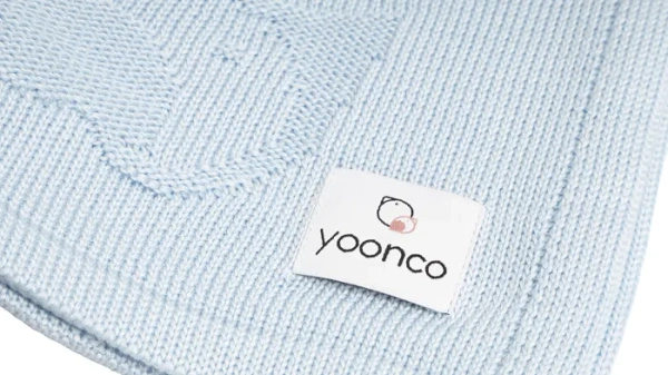 YOONCO Ptaszki - kocyk bambusowy 90x90 cm | Błękitny