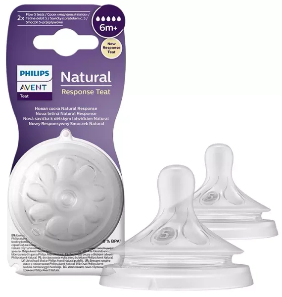 PHILIPS AVENT Natural Response - responsywny smoczek do butelki 2 szt. | 6 m+