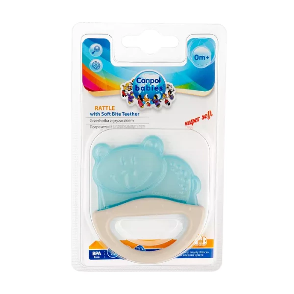 CANPOL BABIES - gryzak elastyczny z grzechotką dla niemowląt i dzieci | ZWIERZĄTKA