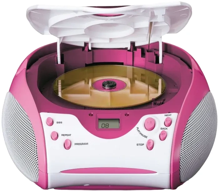 LENCO SCD-24PK Kids - przenośne radio FM z odtwarzaczem CD | Różowe