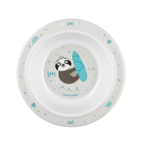 CANPOL BABIES - miska z przyssawką z melaminy 270ml EXOTIC ANIMALS | LENIWIEC
